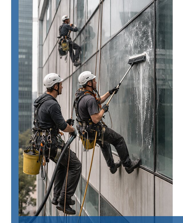 Профессиональная высотная мойка фасадов зданий в Луге
