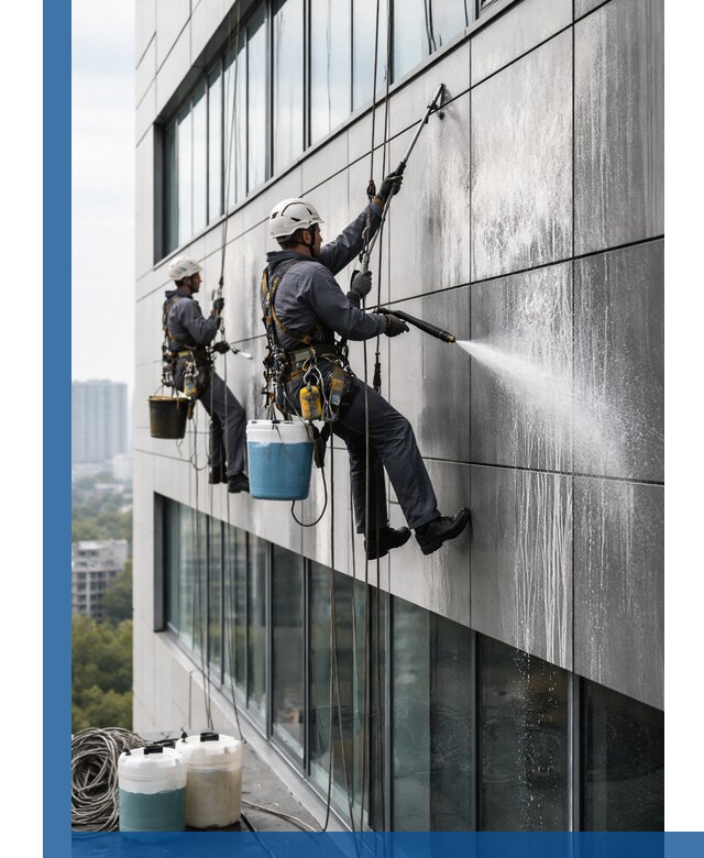 Профессиональная мойка вентилируемых фасадов в Луге