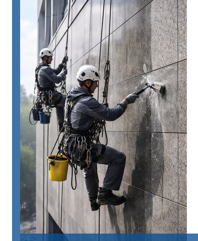 Профессиональная мойка фасада из керамогранита в Луге