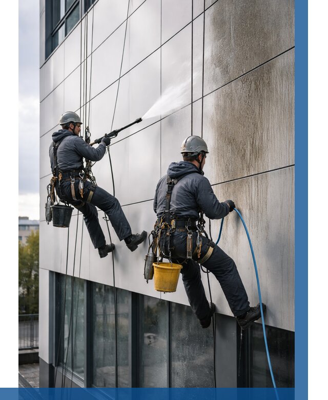 Мойка фасада из композита в Луге по цене от 309 р. | ВЫСОТНИК-Лга