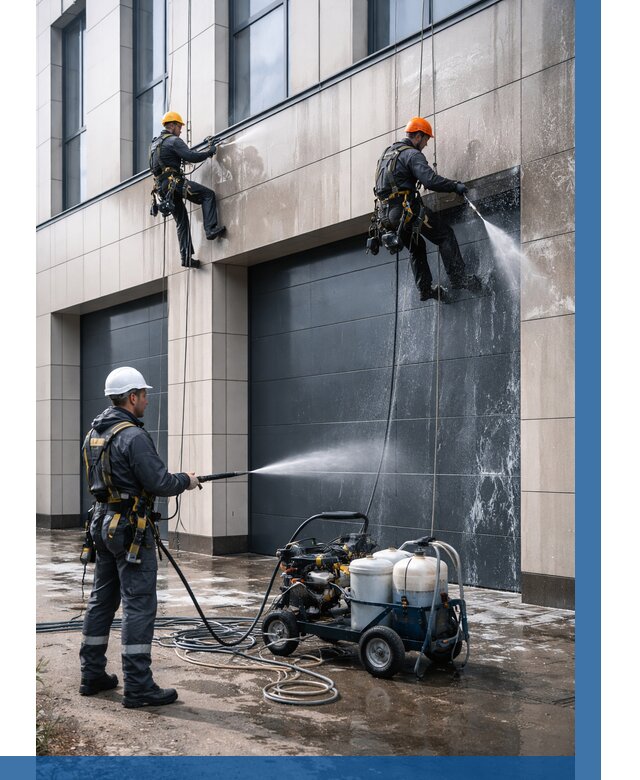 Послестроительная мойка фасада в Луге от 309 р. | ВЫСОТНИК-Лга