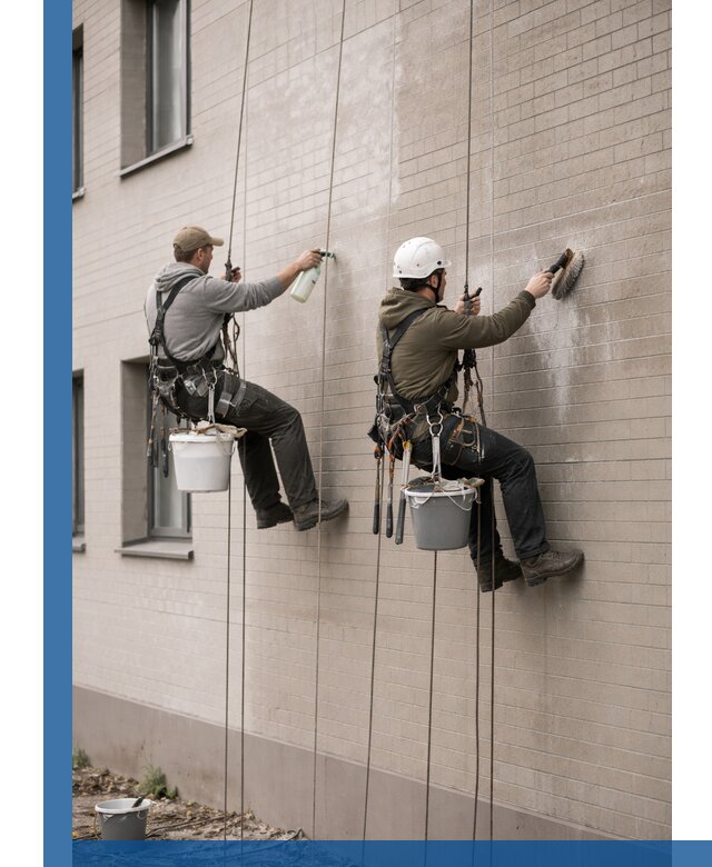 Удаление высолов с фасада зданий в Луге без повреждений и следов