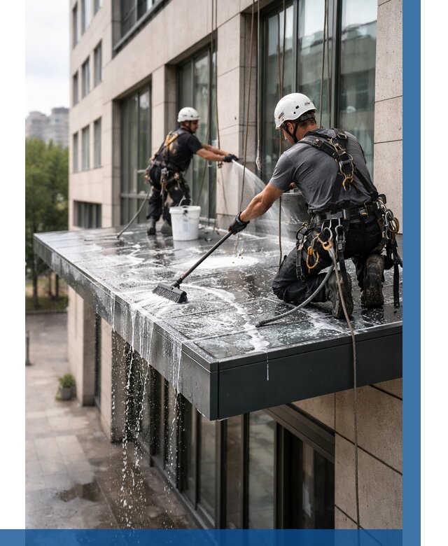 Мойка козырьков и навесов в Луге от 3609 р. | ВЫСОТНИК-Лга