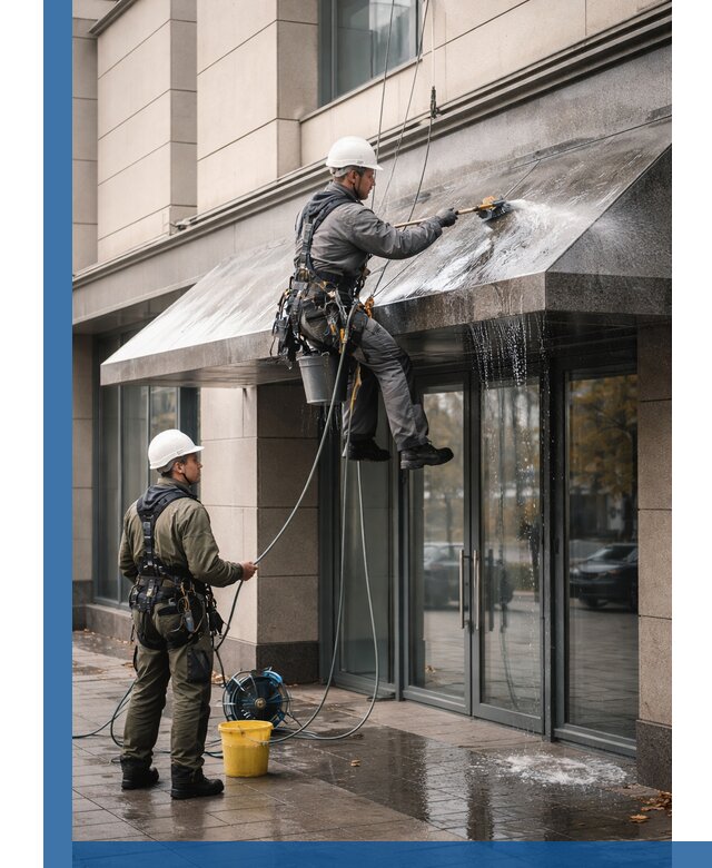 Профессиональная мойка козырьков и навесов в Луге