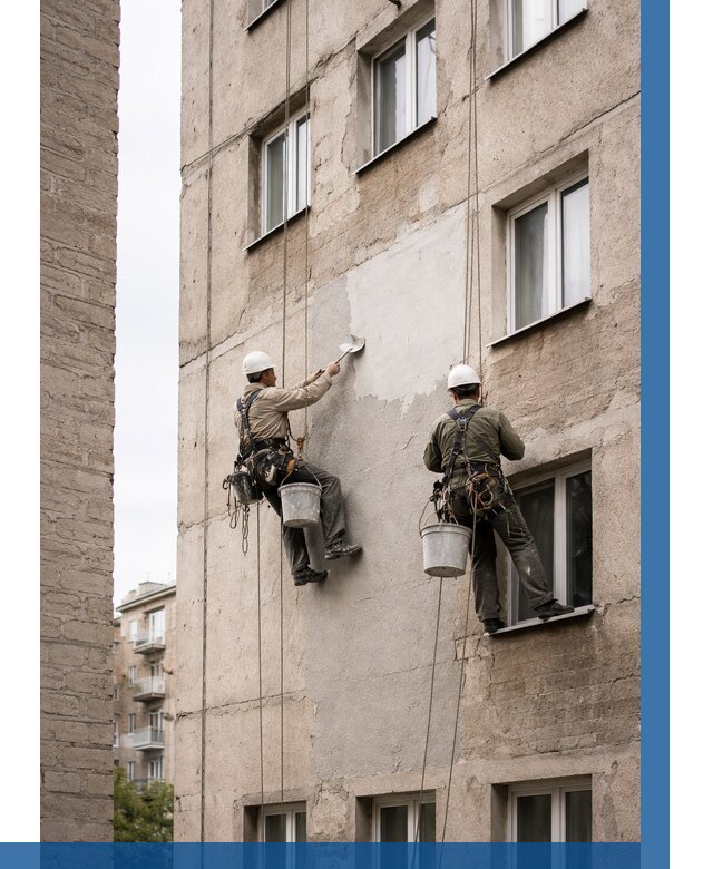 Косметический ремонт фасада в Луге от 1134 р. | ВЫСОТНИК-Лга