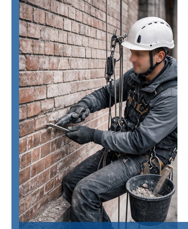 Расшивка кирпичных швов фасадов и стен, ремонт в Луге