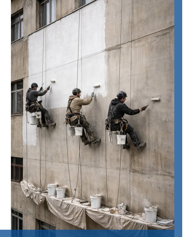 Покраска бетонного фасада в Луге от 361 р за м2 | ВЫСОТНИК-Лга