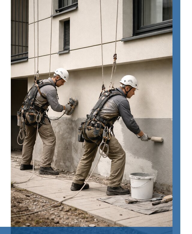 Окраска цоколя здания в Луге от 464 р. под ключ | ВЫСОТНИК-Лга