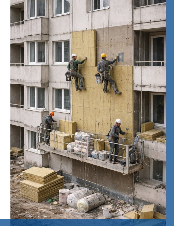 Утепление фасада минватой в Луге от 1547 р. | ВЫСОТНИК-Лга