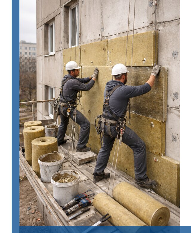 Утепление фасада минватой в Луге под ключ с гарантией