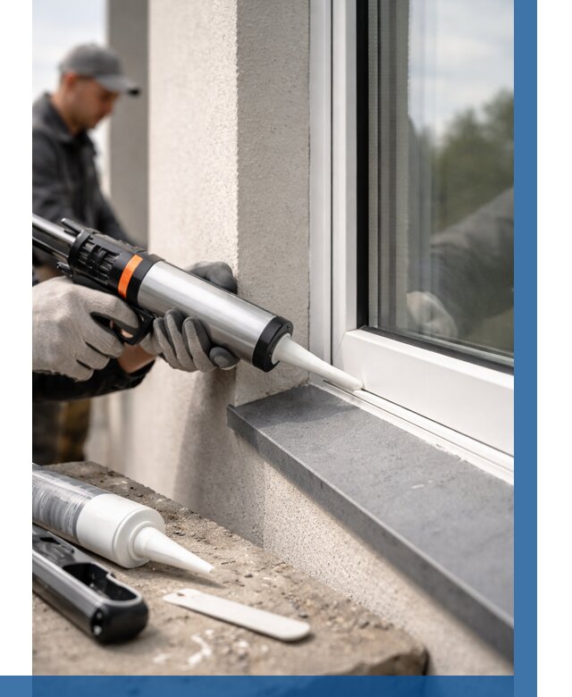 Герметизация монтажных швов окон в Луге от 670 р. | ВЫСОТНИК-Лга