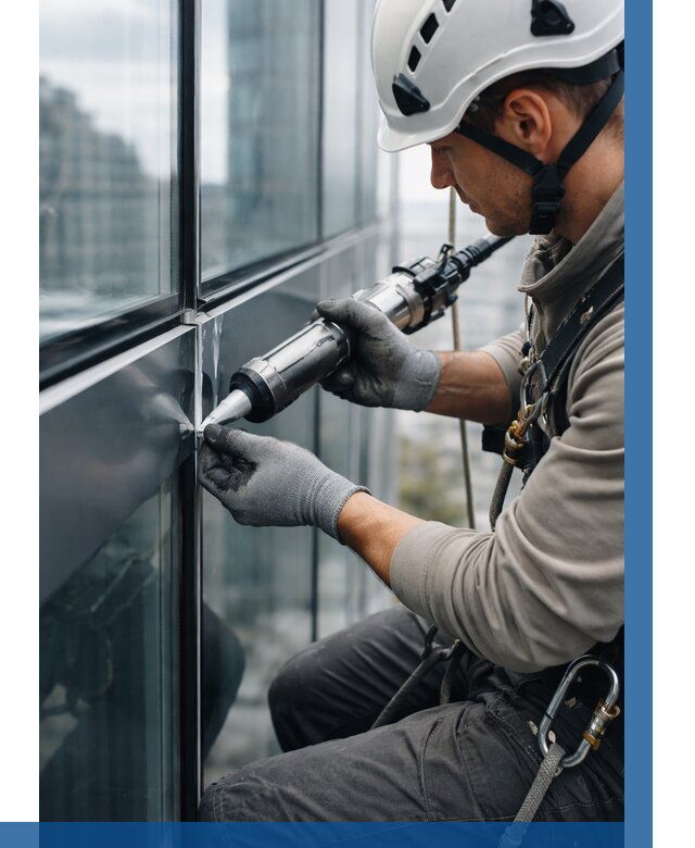 Герметизация стыков витража в Луге от 1237 р. | ВЫСОТНИК-Лга