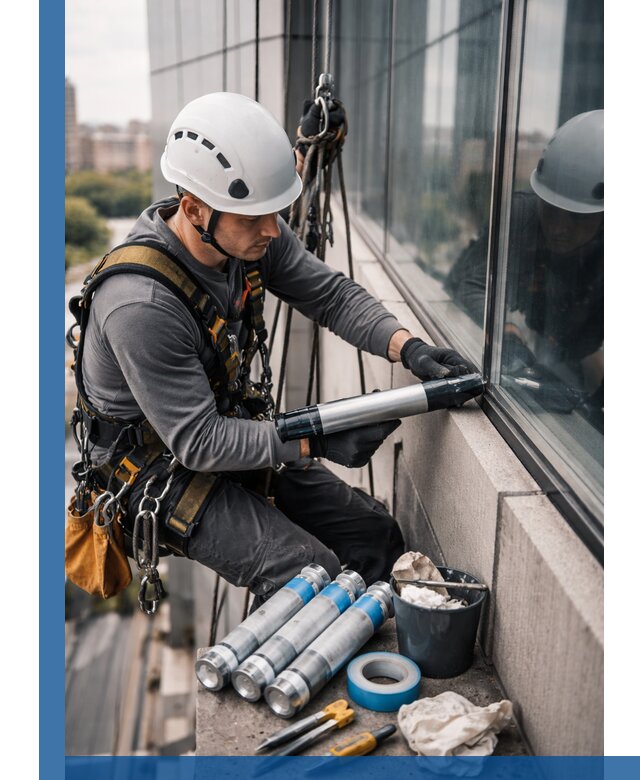 Герметизация стыков витража в Луге для герметичных фасадов