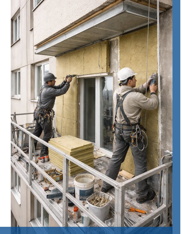 Утепление балкона снаружи в Луге от 1650 р. под ключ ВЫСОТНИК-Лга