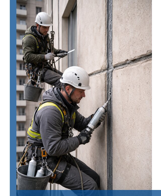 Герметизация деформационных швов фасада в Луге качественно