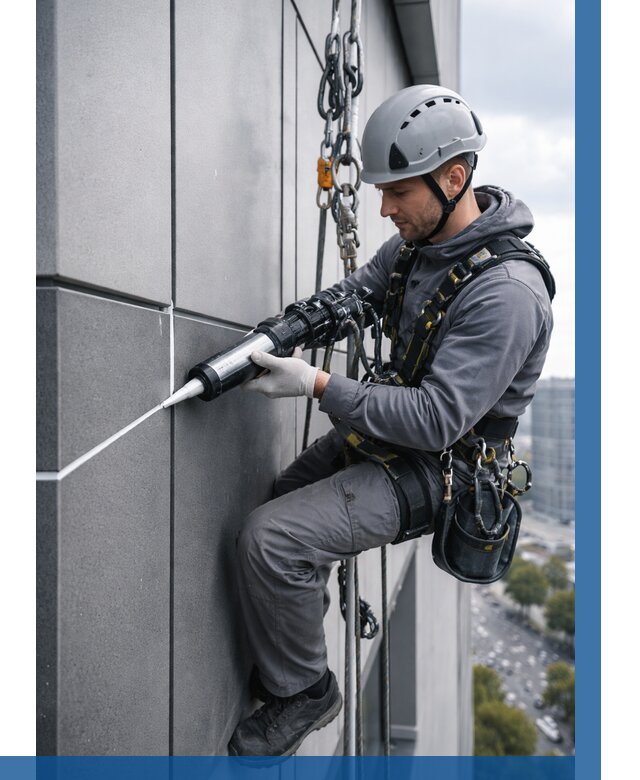 Герметизация стыков фасадных панелей в Луге от 6702 р.| ВЫСОТНИК-Лга