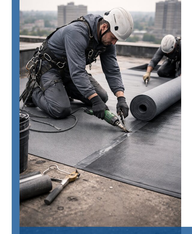 Ремонт мягкой кровли в Луге с выездом промальпинистов