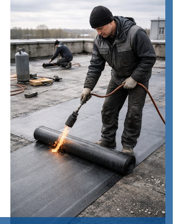 Ремонт наплавляемой кровли в Луге от 722 р. | ВЫСОТНИК-Лга