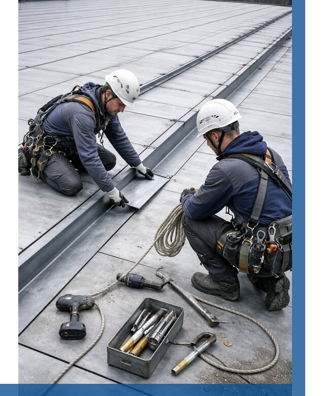 Ремонт фальцевой кровли в Луге от 722 р. | ВЫСОТНИК-Лга