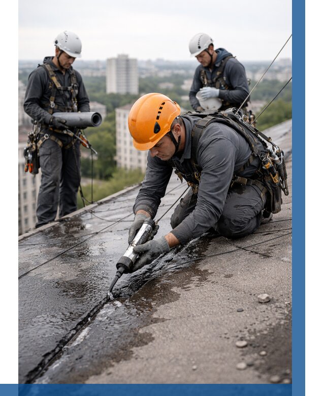 Устранение протечек кровли в Луге от 12372 р. | ВЫСОТНИК-Лга