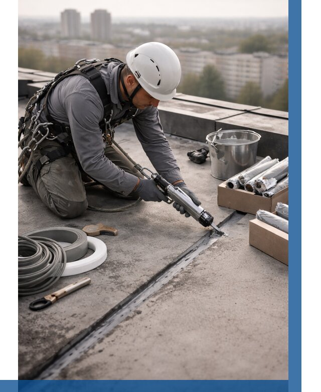 Герметизация швов кровли в Луге от 464 р./м2 | ВЫСОТНИК-Лга