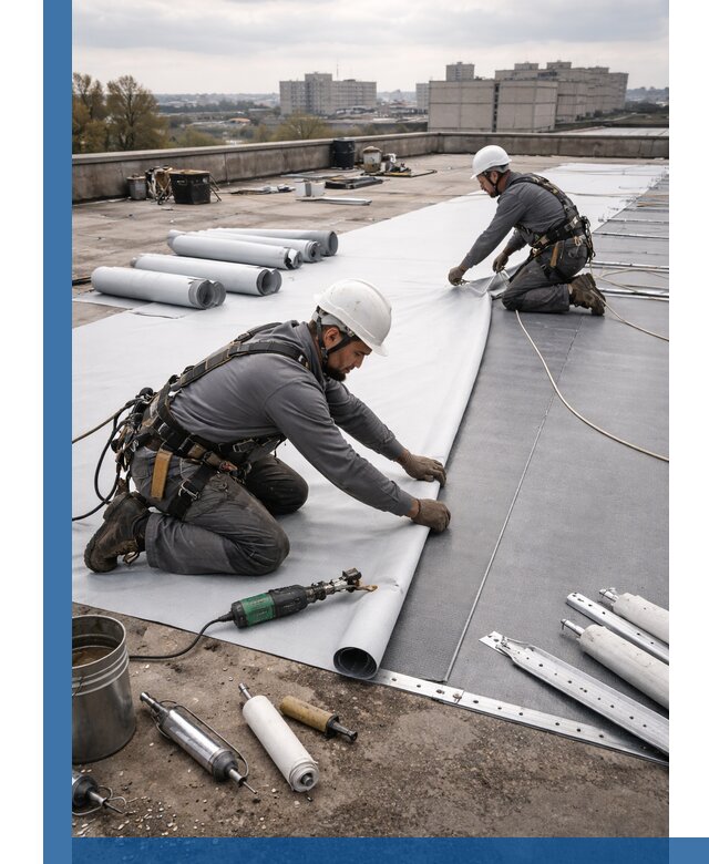 Монтаж мембранной кровли в Луге для промышленных зданий