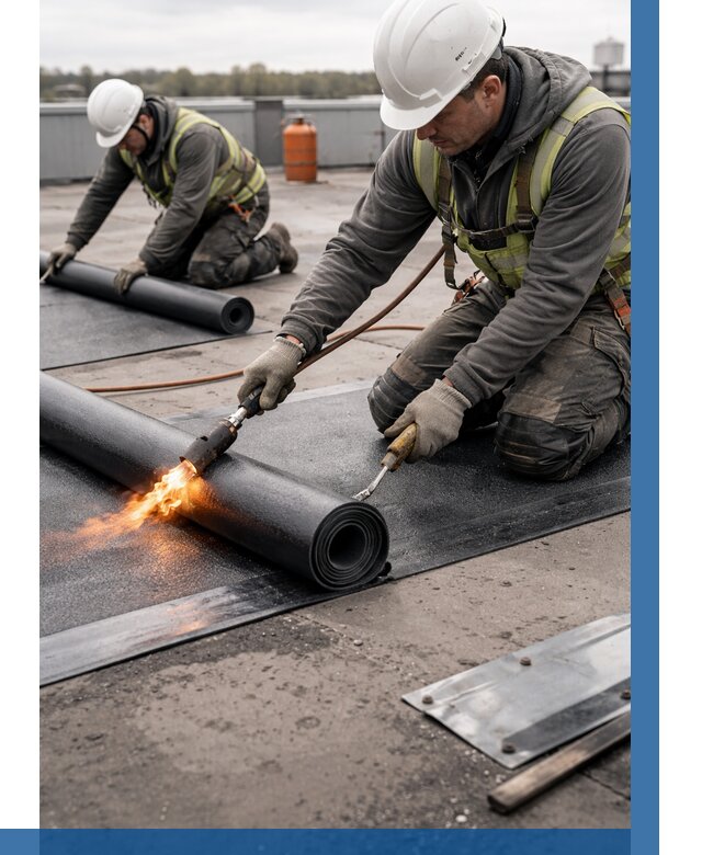 Монтаж наплавляемой кровли в Луге от 876 р. — ВЫСОТНИК-Лга