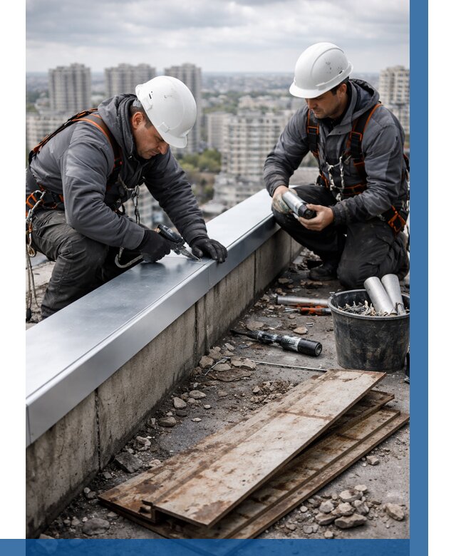 Замена парапетных крышек под ключ в Луге от 1237 р. | ВЫСОТНИК-Лга