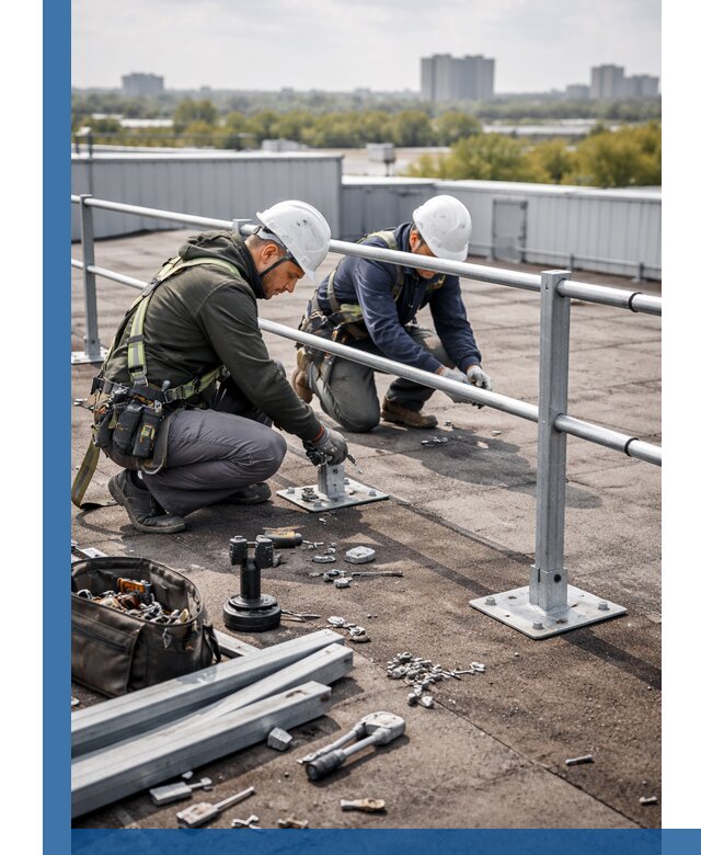 Монтаж кровельного ограждения в Луге под ключ с гарантией