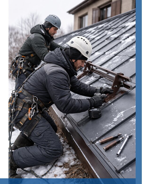 Монтаж снегозадержателей в Луге от 464 р. | ВЫСОТНИК-Лга