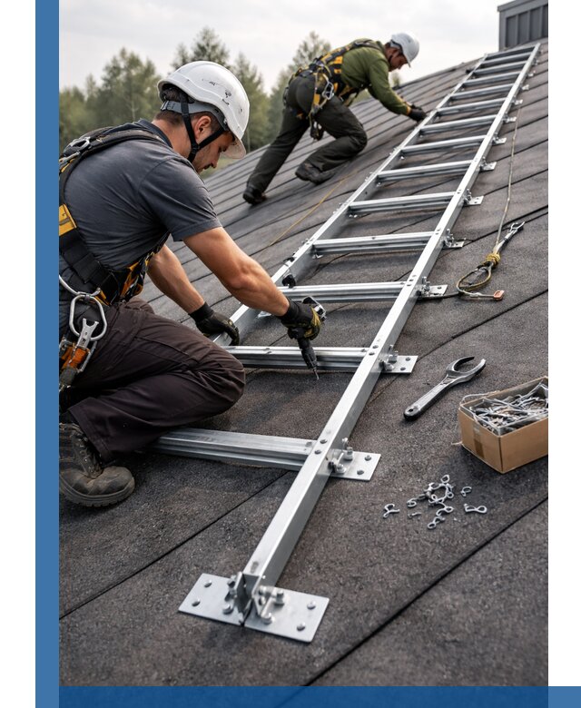 Профессиональный монтаж кровельной лестницы в Луге под ключ