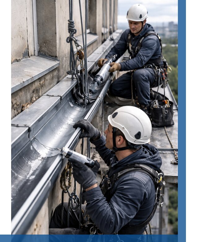 Ремонт водосточных желобов в Луге от 6702 р. | ВЫСОТНИК-Лга