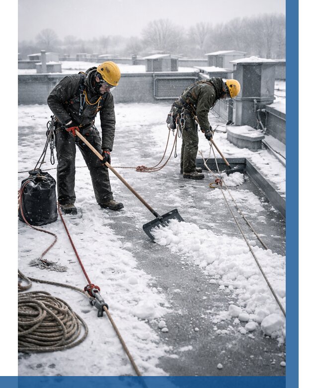 Очистка крыши от снега в Луге от 7733 р. | ВЫСОТНИК-Лга