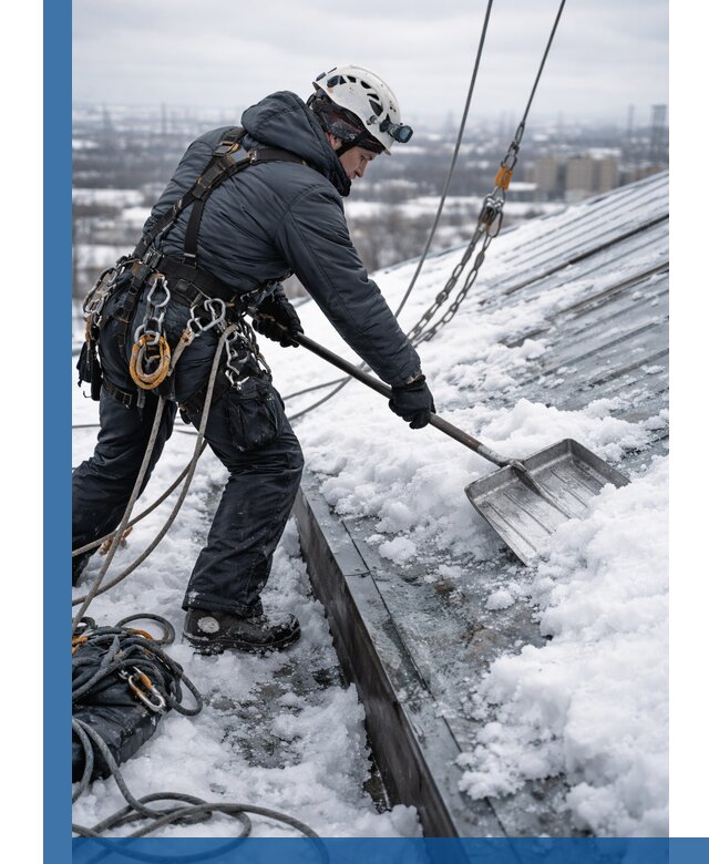 Профессиональная очистка кровли от снега и наледи в Луге