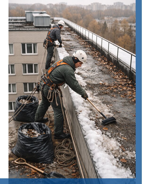 Очистка кровли по периметру в Луге от 567 р. | ВЫСОТНИК-Лга