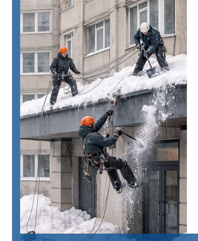 Безопасная очистка навесов от снега в Луге круглогодично