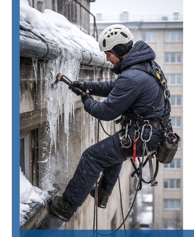 Удаление наледи и чистка водостоков в Луге оперативно и безопасно
