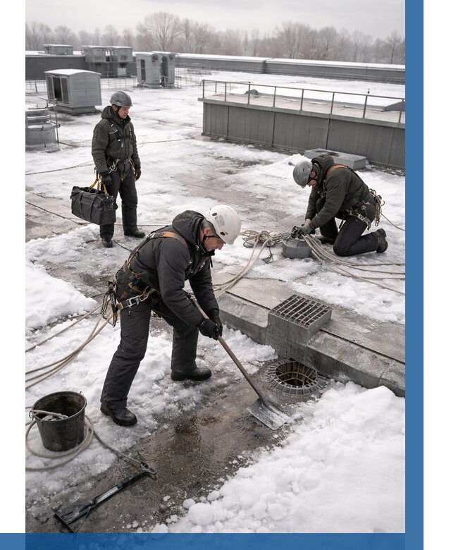 Абонентское обслуживание кровли зимой в Луге от 8248 р. | ВЫСОТНИК-Лга