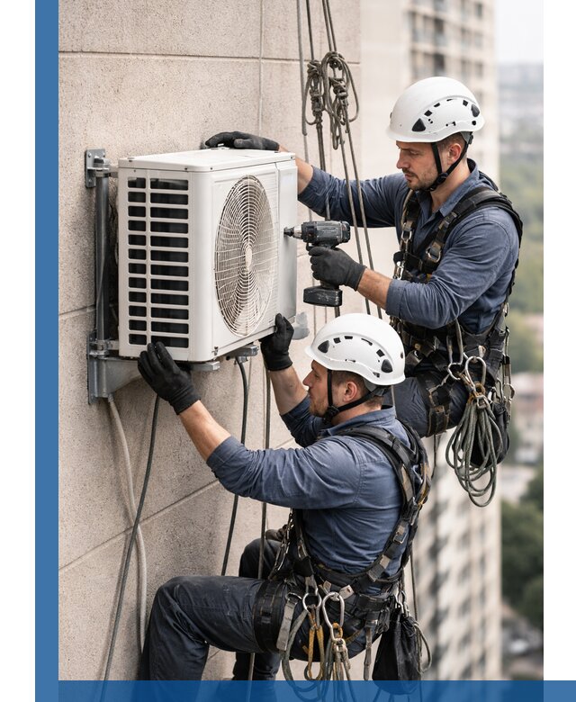 Монтаж внешнего блока кондиционера в Луге установка и крепление