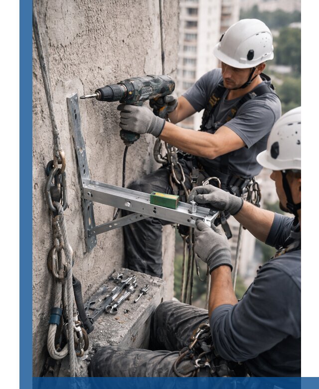 Установка кронштейнов кондиционера и крепежа в Луге