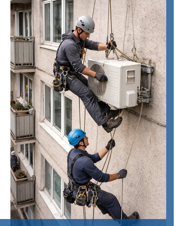 Перенос внешнего блока кондиционера в Луге от 9279 р.| ВЫСОТНИК-Лга