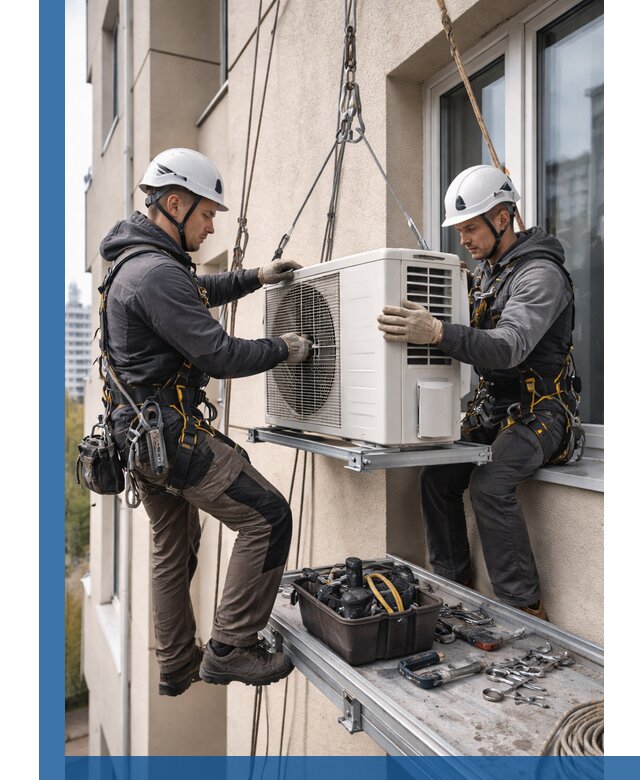 Перенос внешнего блока кондиционера в Луге с монтажом и крепежом