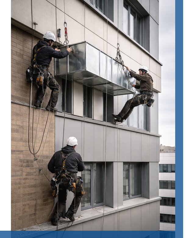 Монтаж воздуховодов на фасаде в Луге от 1547 р. | ВЫСОТНИК-Лга