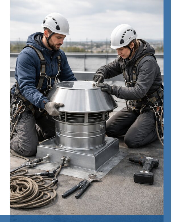 Установка дефлекторов на кровле в Луге от 4640 р. | ВЫСОТНИК-Лга