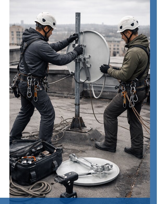 Демонтаж антенн на крыше в Луге от 4640 р. | ВЫСОТНИК-Лга