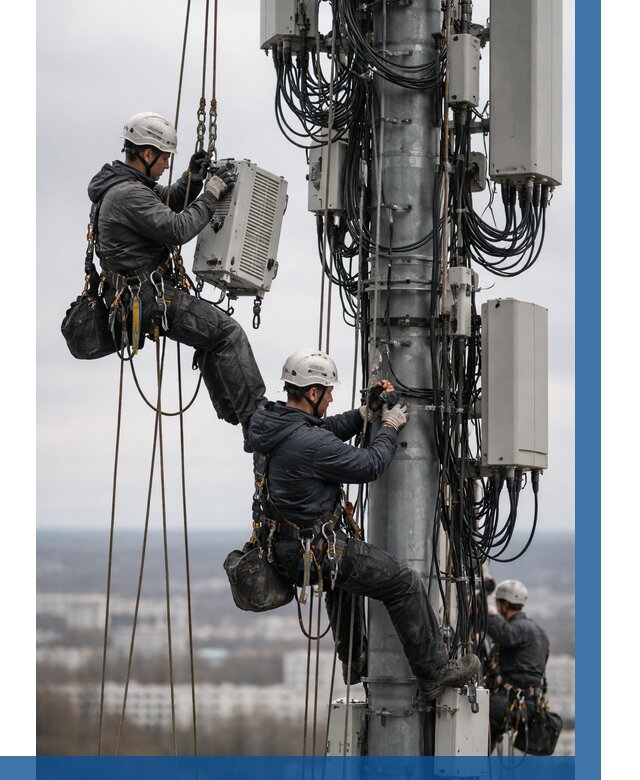 Монтаж оборудования связи на мачте в Луге от 7733 р. | ВЫСОТНИК-Лга