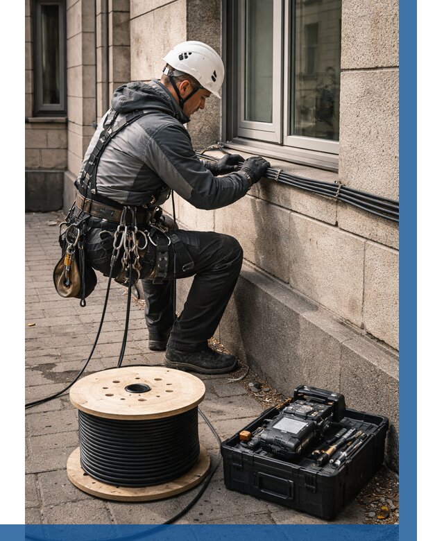 Прокладка оптоволоконного кабеля в Луге от 825 р. | ВЫСОТНИК-Лга