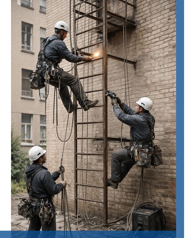 Ремонт пожарной лестницы в Луге от 7733 р. | ВЫСОТНИК-Лга
