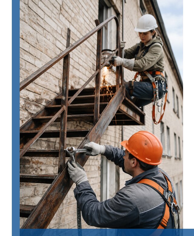 Ремонт и восстановление пожарных лестниц с выездом в Луге