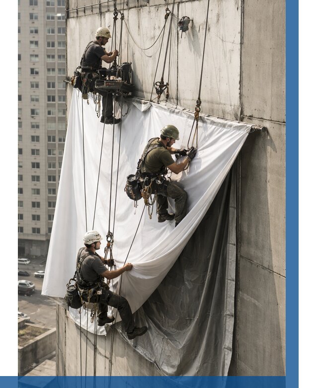Замена баннерного полотна в Луге от 6702 р. | ВЫСОТНИК-Лга—заказать